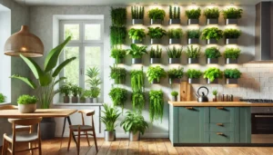 Ervas aromáticas para jardins verticais na cozinha de casas urbanas